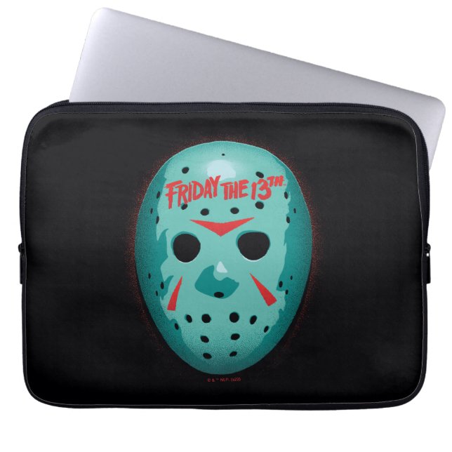 Friday the 13th | Blue Hockey Mask Graphic Laptop Sleeve (Front)