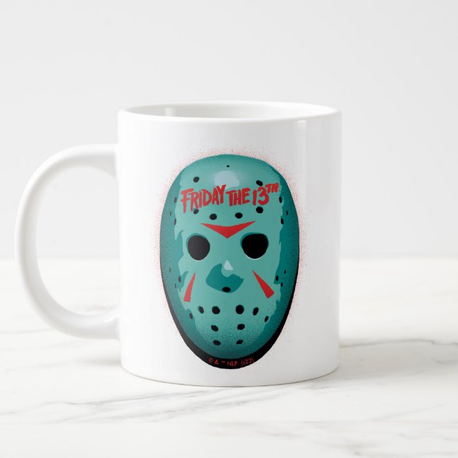 Friday the 13th | Blue Hockey Mask Graphic Large Coffee Mug (Left)