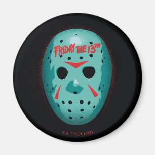 Friday the 13th   Blue Hockey Mask Graphic Magnet
