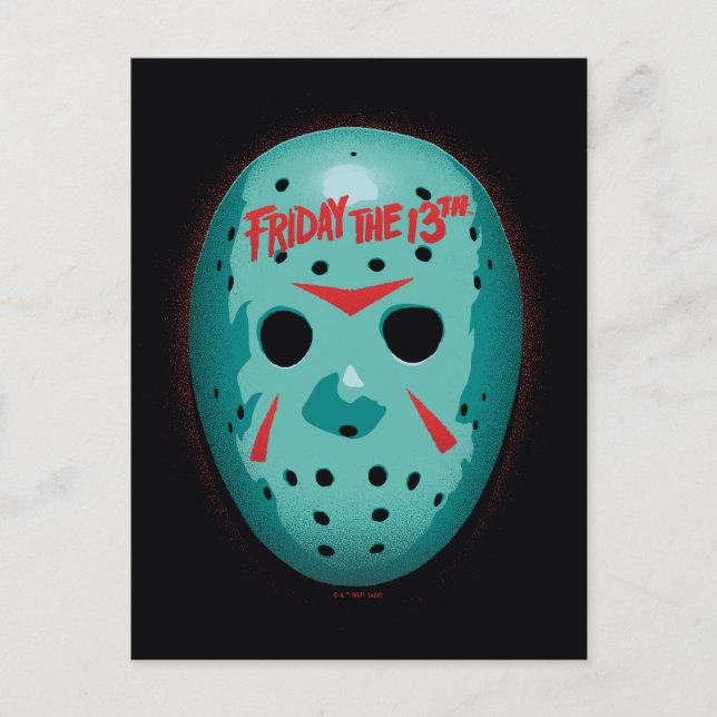 Friday the 13th | Blue Hockey Mask Graphic Postcard (Front)