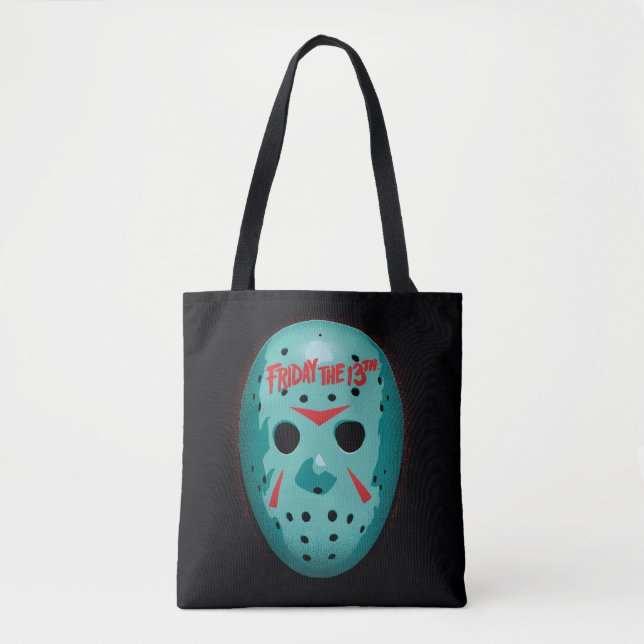 Friday the 13th | Blue Hockey Mask Graphic Tote Bag (Front)