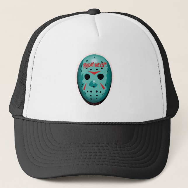 Friday the 13th | Blue Hockey Mask Graphic Trucker Hat (Front)