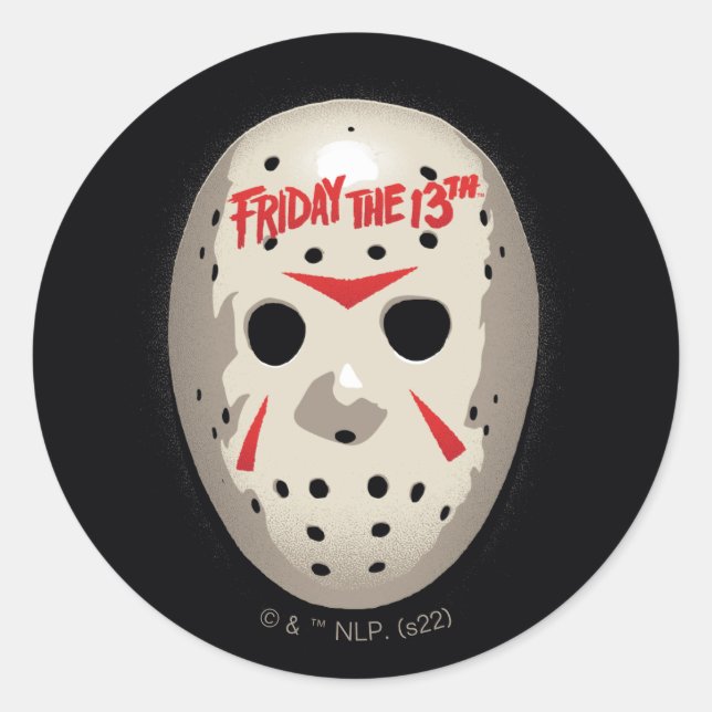 Friday the 13th | Hockey Mask Graphic Classic Round Sticker (Front)