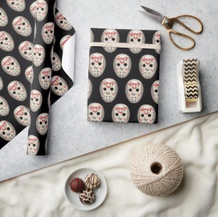 Friday the 13th   Hockey Mask Graphic Wrapping Paper