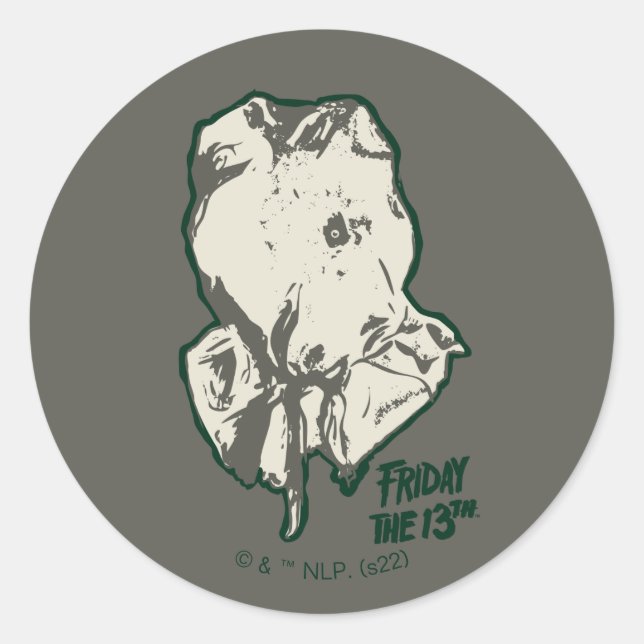 Friday the 13th | Jason Voorhees Burlap Sack Classic Round Sticker (Front)