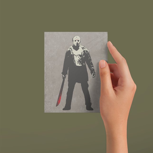Friday the 13th | Jason Voorhees Character Art Postcard (Person holding postcard)