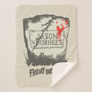 Friday the 13th   Jason Voorhees Headstone Sherpa Blanket