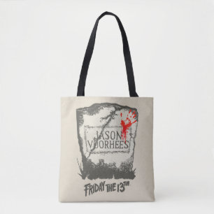 Friday the 13th   Jason Voorhees Headstone Tote Bag