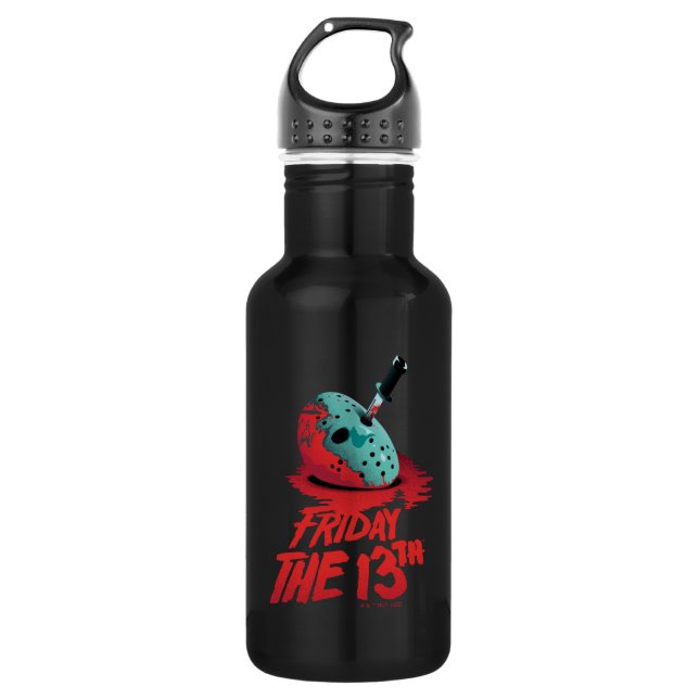 Friday the 13th | Knife Through Blue Hockey Mask 532 Ml Water Bottle (Front)