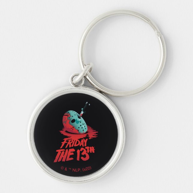 Friday the 13th | Knife Through Blue Hockey Mask Key Ring (Front)