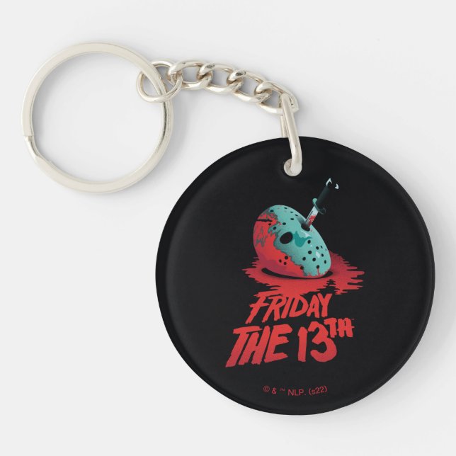 Friday the 13th | Knife Through Blue Hockey Mask Key Ring (Front)