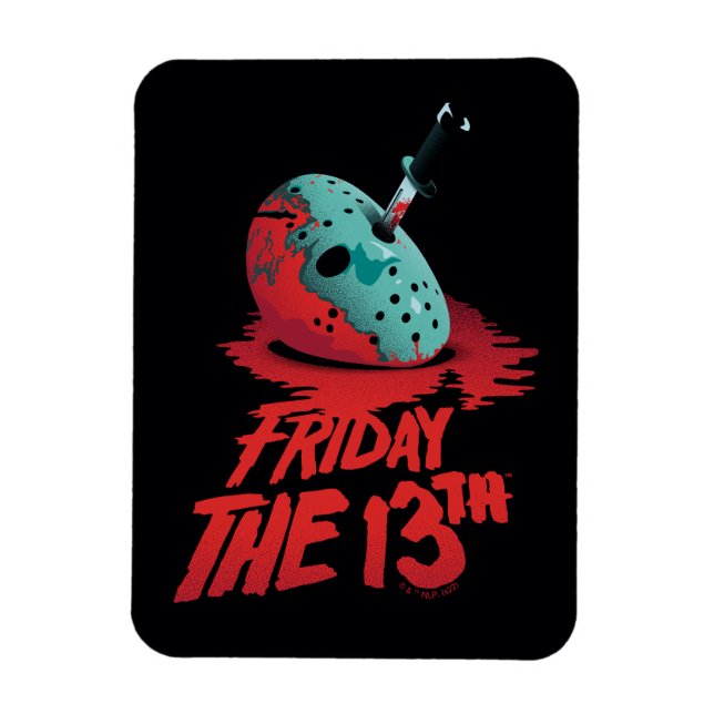 Friday the 13th | Knife Through Blue Hockey Mask Magnet (Vertical)