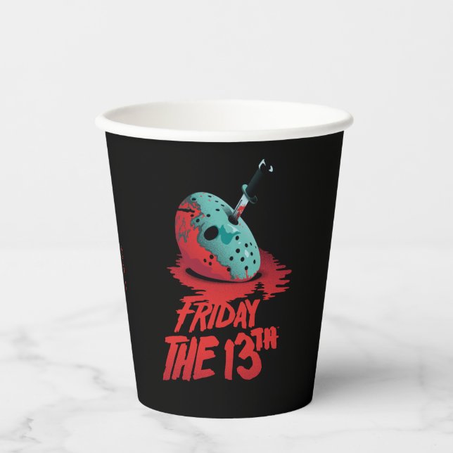Friday the 13th | Knife Through Blue Hockey Mask Paper Cups (Front)
