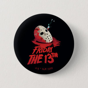 Friday the 13th Knife Through Hockey Mask 6 Cm Round Badge