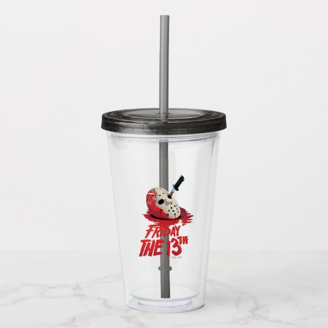 Friday the 13th | Knife Through Hockey Mask Acrylic Tumbler (Front)