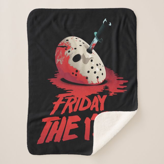Friday the 13th | Knife Through Hockey Mask Sherpa Blanket (Front)
