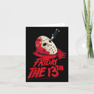 Friday The 13th Mask Blood Halloween Design Card
