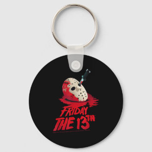 Friday The 13th Mask Blood Halloween Design Key Ring