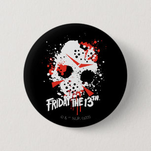 Friday the 13th   Paint Splatter Hockey Mask 6 Cm Round Badge