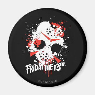 Friday the 13th   Paint Splatter Hockey Mask Magnet