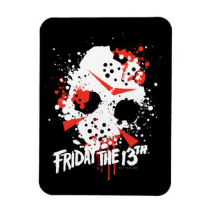 Friday the 13th   Paint Splatter Hockey Mask Magnet