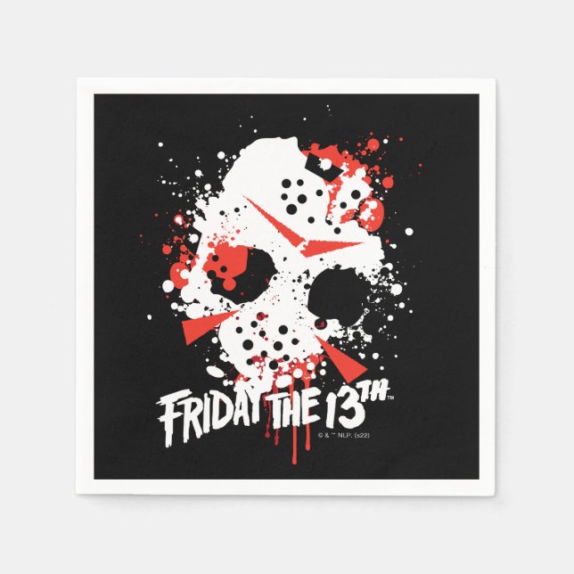 Friday the 13th | Paint Splatter Hockey Mask Napkin (Front)