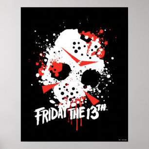 Friday the 13th Paint Splatter Hockey Mask Poster