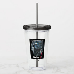 Friday the 13th   Silhouette Camp Theatrical Art Acrylic Tumbler