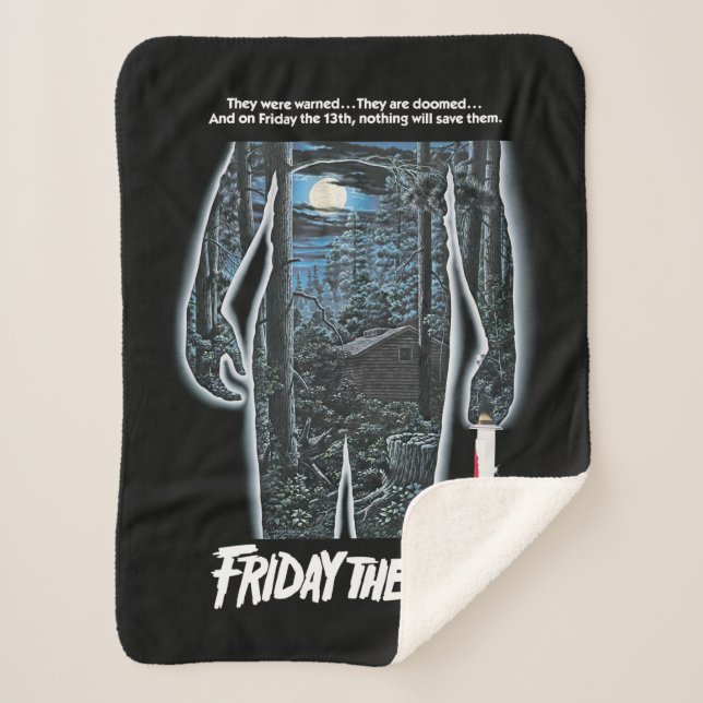 Friday the 13th | Silhouette Camp Theatrical Art Sherpa Blanket (Front)