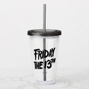 Friday the 13th   Stacked Painted Logo Acrylic Tumbler