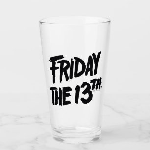 Friday the 13th Stacked Painted Logo Glass