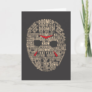Friday the 13th   Typography Hockey Mask Card