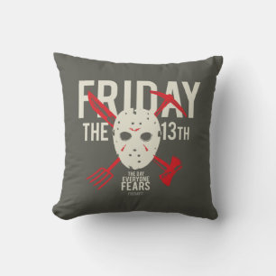 Friday the 13th Weapons Cross Hockey Mask Cushion