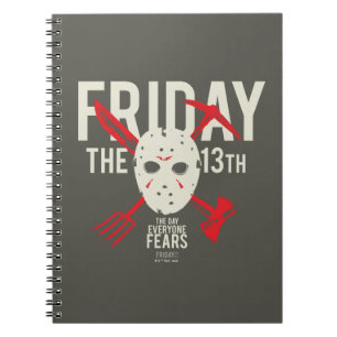 Friday the 13th   Weapons Cross Hockey Mask Notebook
