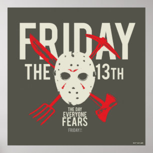 Friday the 13th   Weapons Cross Hockey Mask Poster