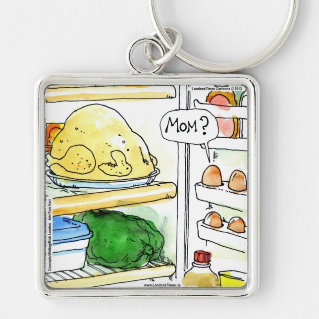 Fridge Chicken Egg Family Funny Key Ring (Front)