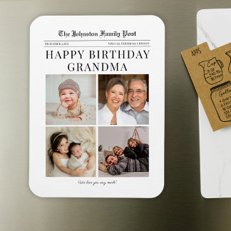 Fridge Magnet Birthday Photo Collage for Grandma