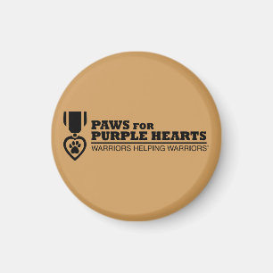Fridge Magnet Button - Tan w Black Logo