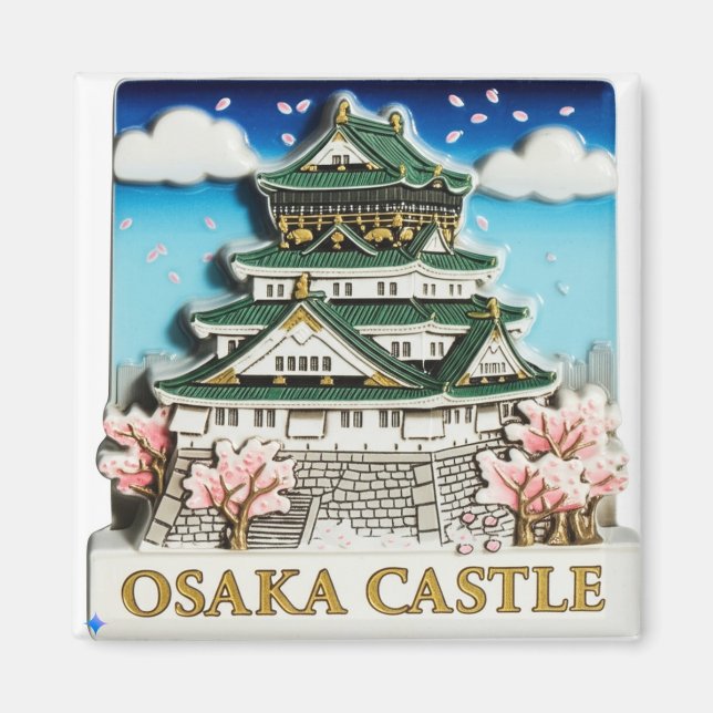 Fridge Magnet Design Prompt (Osaka Castle): (Front)