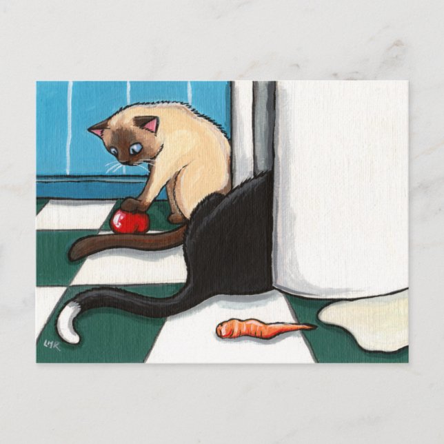 Fridge Raiders Cat Postcard (Front)