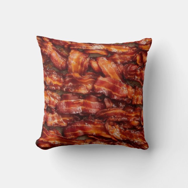 Fried Bacon. Breakfast Series Cushion (Front)