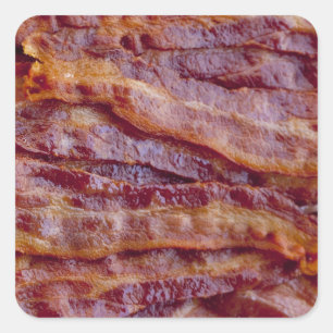 Fried bacon square sticker