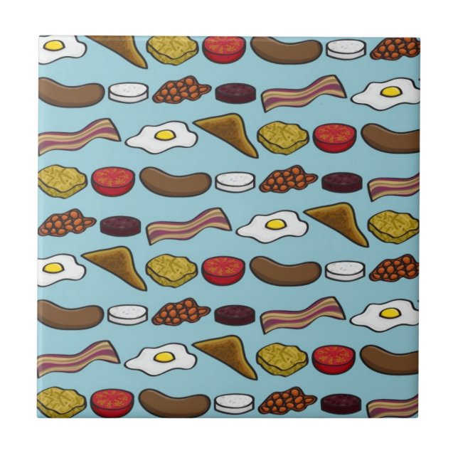 Fried Breakfast Ceramic Tile (Front)