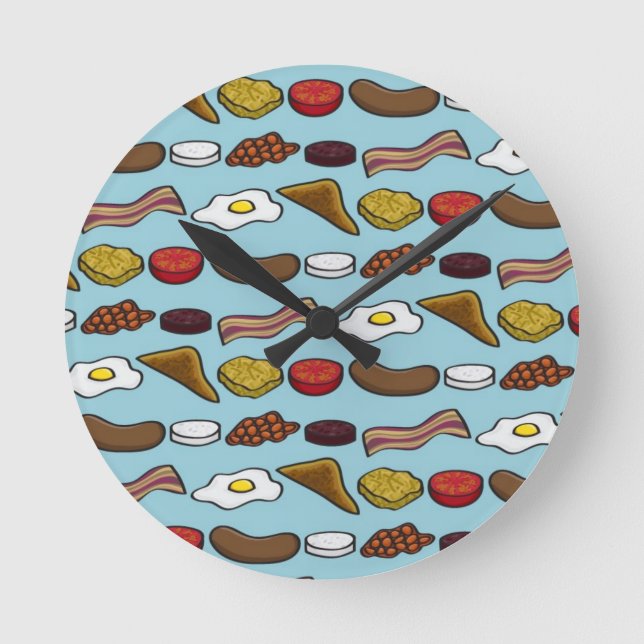 Fried Breakfast Round Clock (Front)