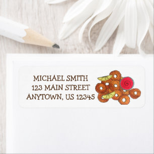 Fried Calamari Rings Italian Food Appetizer Foodie Return Address Label