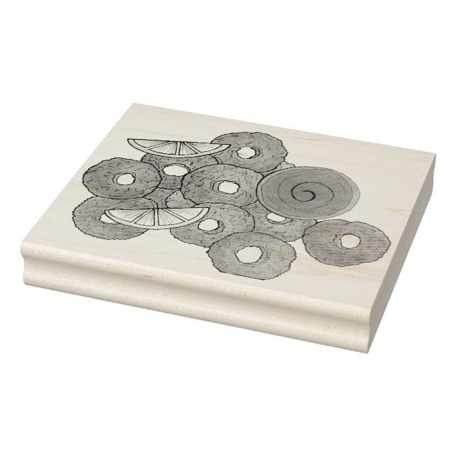 Fried Calamari Rings Italian Food Appetizer Foodie Rubber Stamp (Stamp)