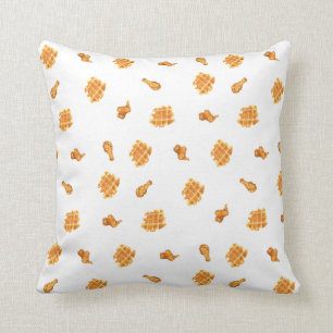 Fried Chicken and Waffles Pattern Cushion