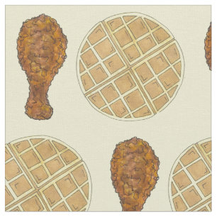 Fried Chicken and Waffles Southern Soul Food Fabric
