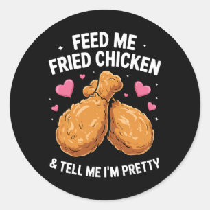 Fried Chicken Art For Men Women Kids Fast Food Fri Classic Round Sticker