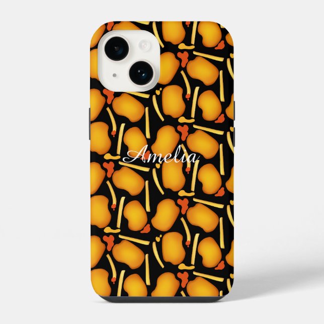 Fried Chicken Bites And Potato Fries iPhone Case (Back)